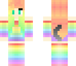 rainbow and kinda nyan cat girl