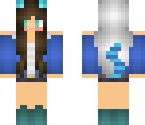 blue kitty girl- original