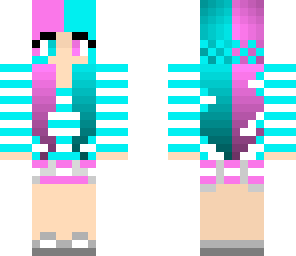 half pink half blue
