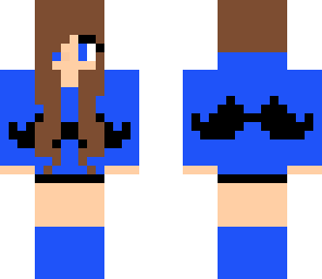 mustache hoodie girl