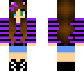 purple and black striped girl