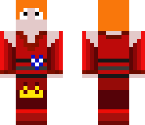 female in red dress