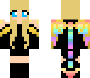 rainbow bird girl blue eyes