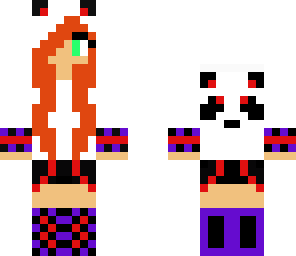 purple and red panda girl