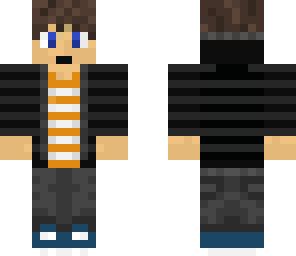 black hoddie and orange shirt