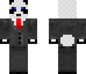 panda in suit with tail