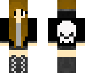hoody girl with skull on back