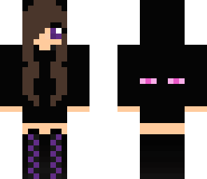 endergirl with hood and ender eyes in back