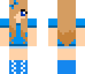 blue girl with bow