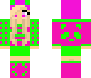 pink and green panda
