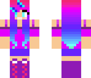 purple and blue pink girl