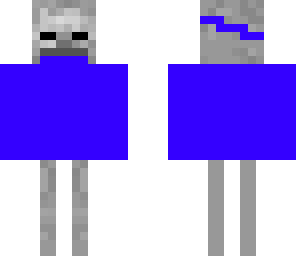 skeleton with blue shirt