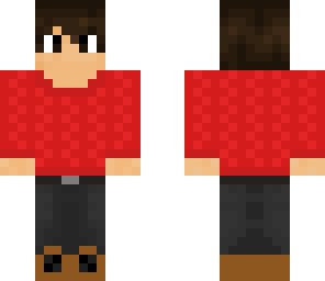 red knitted jumper