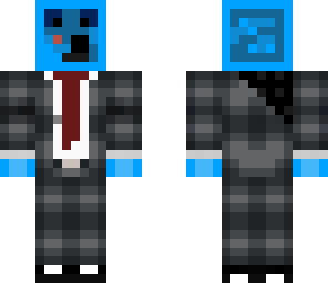 blue slime in suit