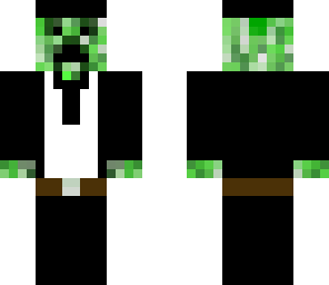 creeperman with tie and robe and hat