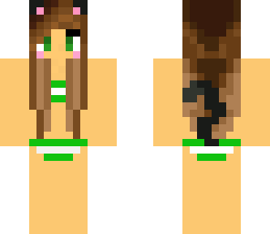 green kitty girl