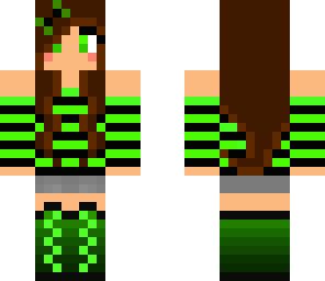 green clothing with fox ears and tail