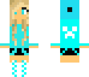 blue fun creeper girl