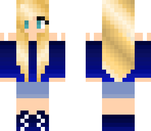 blue gradient girl skin