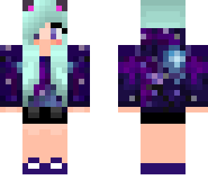 galaxy blue hair cat