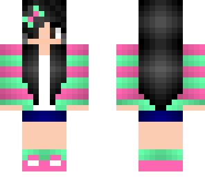 cute pink and green girl