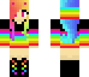 rainbow girl with headphones
