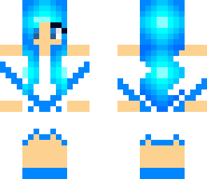 blue girl ready for water