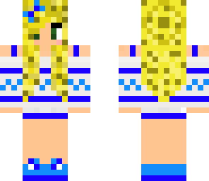 blonde with blue sweater