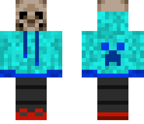 skeleton  in a blue blouse