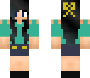 teal girl with shorts