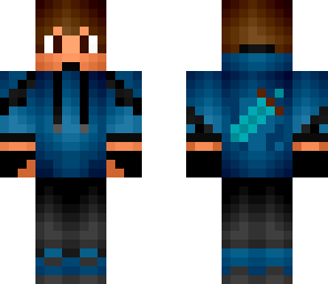 blue hoodie with sword