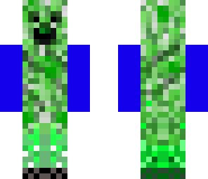 creeper with blue hands