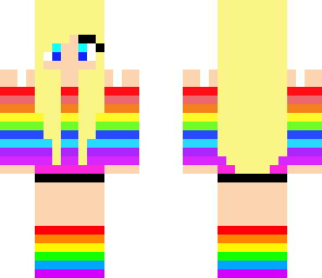 blonde rainbow girl