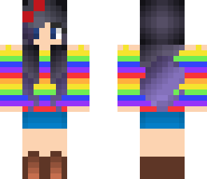 rainbow girl with black hair