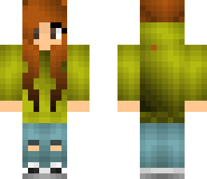 green hoodie girl