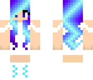 girl with blue hair halo style
