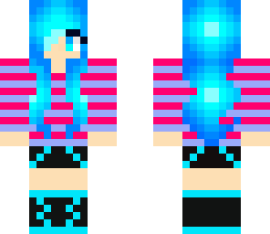 teen girl with blue hair
