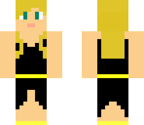 black hi-low with yellow belt - blonde