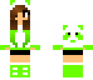 green panda girl
