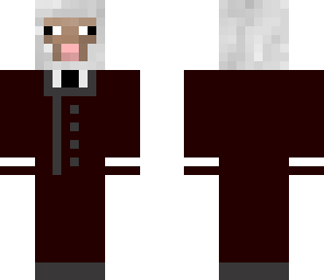 sheep in dark red suite