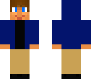blonde man in blue jacket and tan pants