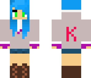 pretty girl with blue hair