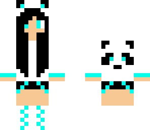 black hair panda girl'