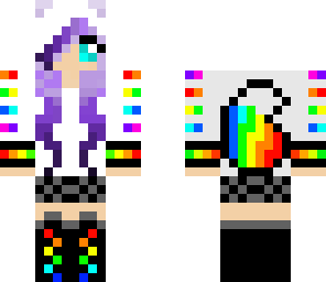 rainbow wolf girl