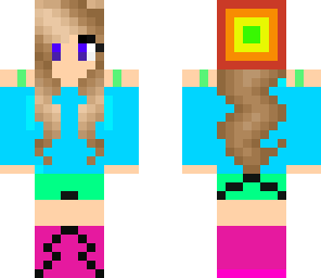 rainbow girl with beanie and headphones