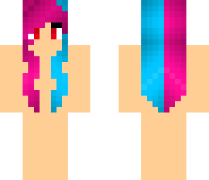 blue and pink hair