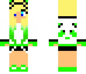 blonde green panda girl