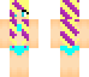 blonde  and purple bikini girl