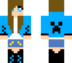 cool girl blue creeper hoodie