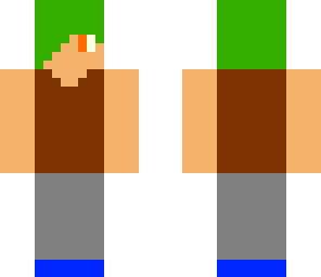 8 bit green hair teen